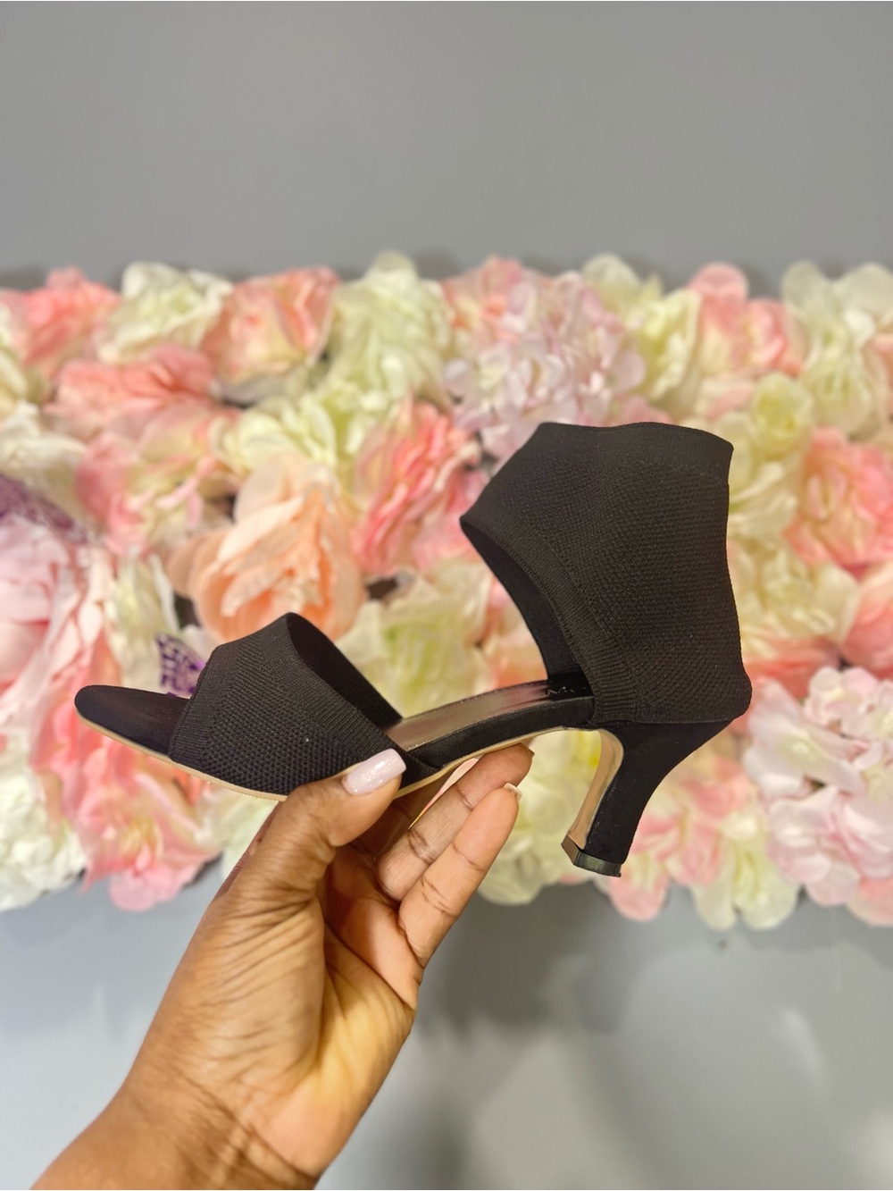 Elegant Black Ankle-Strap Kitten Heels for Women